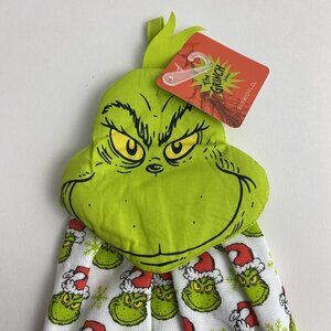 How The Grinch Stole Christmas Dr. Seuss Kitchen Dish Towel Santa Hat NEW